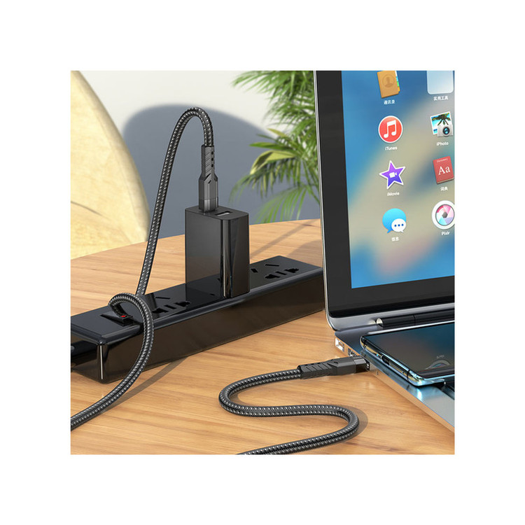 کابل تبدیل USB-C هوکو مدل U110 60W طول 1.2 متر