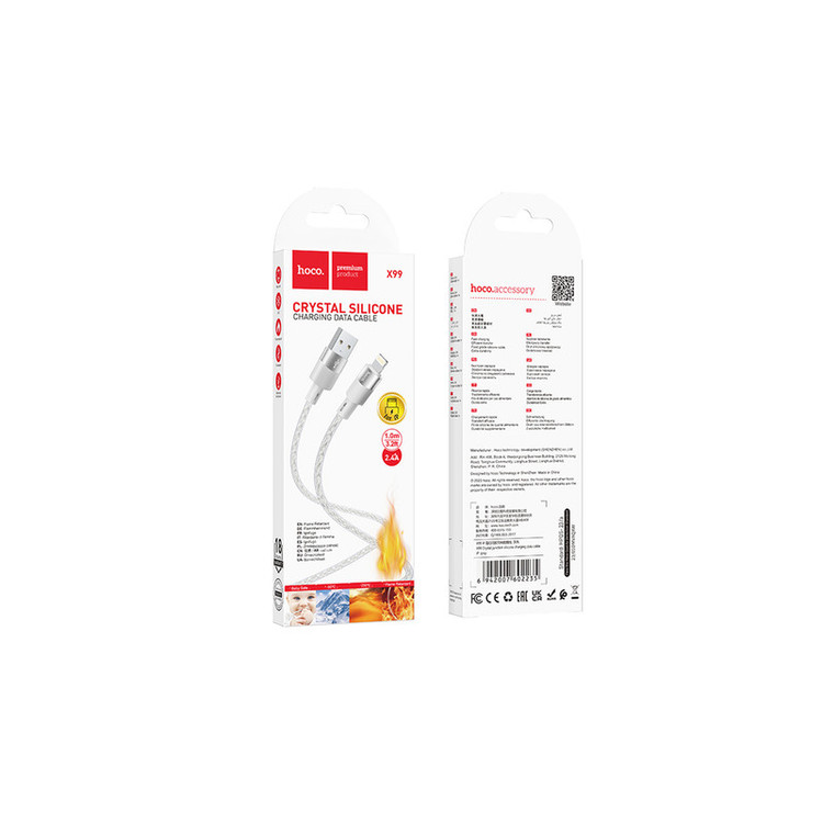 کابل تبدیل USB به لایتنینگ هوکو مدل X99 طول 1 متر