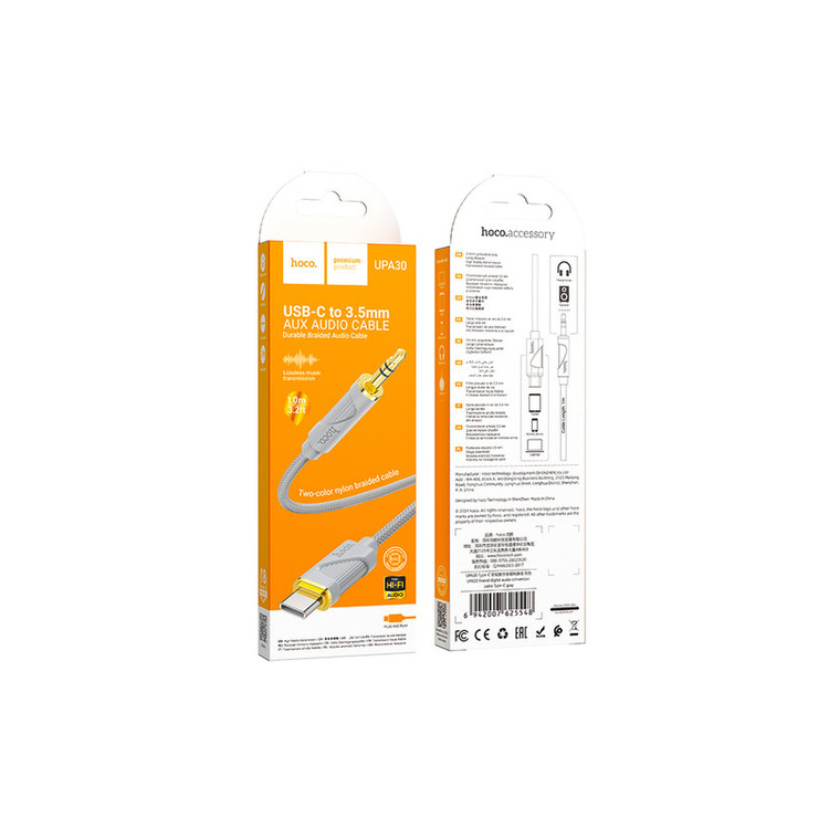 کابل تبدیل AUX به usb-c هوکو مدل UPA30 طول 1 متر