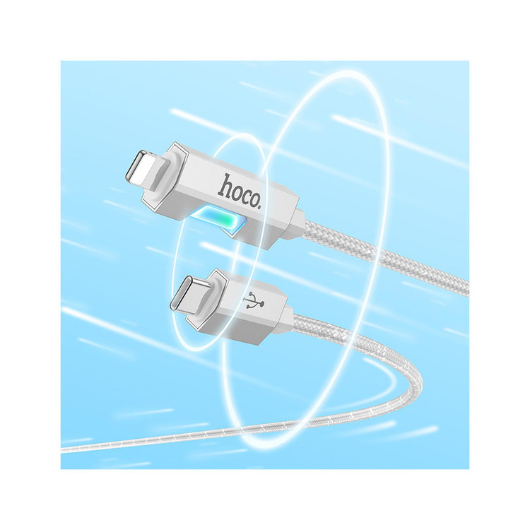 کابل تبدیل USB-C به لایتنینگ هوکو مدل U123 27W طول 1.2 متر