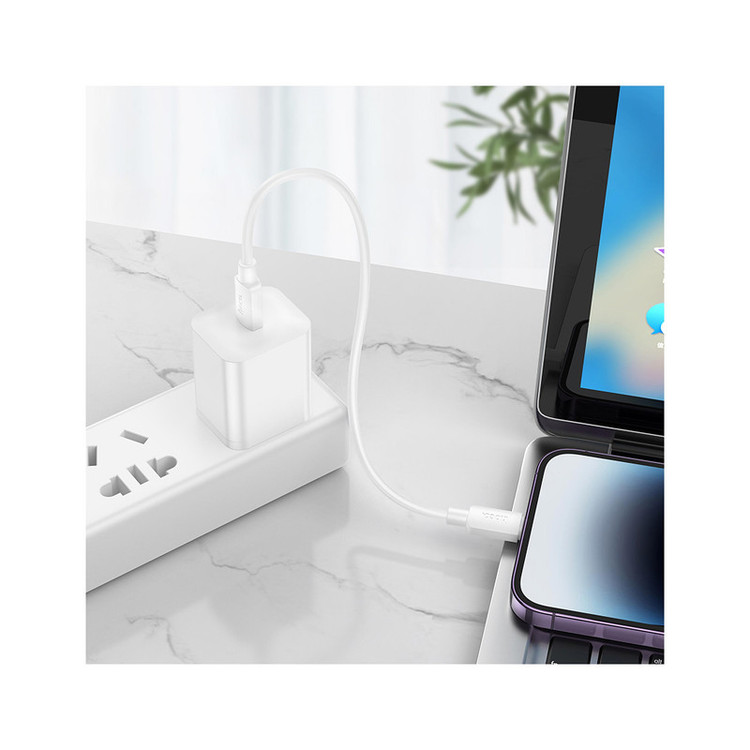کابل تبدیل USB-C به لایتنینگ هوکو مدل X96 20W طول 0.25 متر
